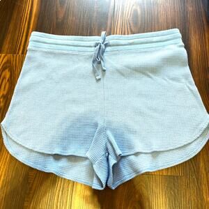 TNA Aritzia Baby Blue Waffle Knit Mid Rise Shorts Size L